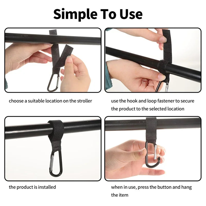 Heavy-Duty Aluminum Stroller Hooks