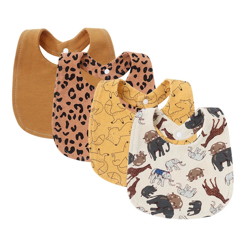 4Pcs Baby Bibs Burp
