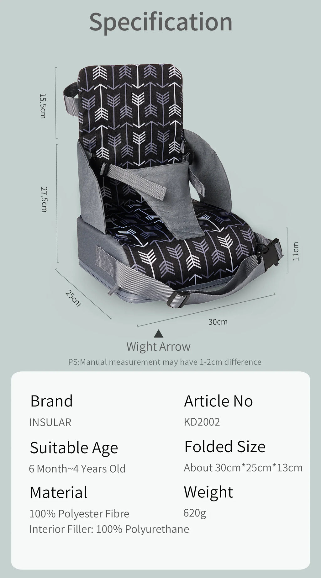 Portable Anti-Slip Lift High Chair Booster