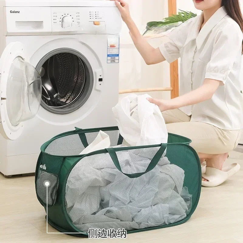 Pop-Up Mesh Laundry Hamper