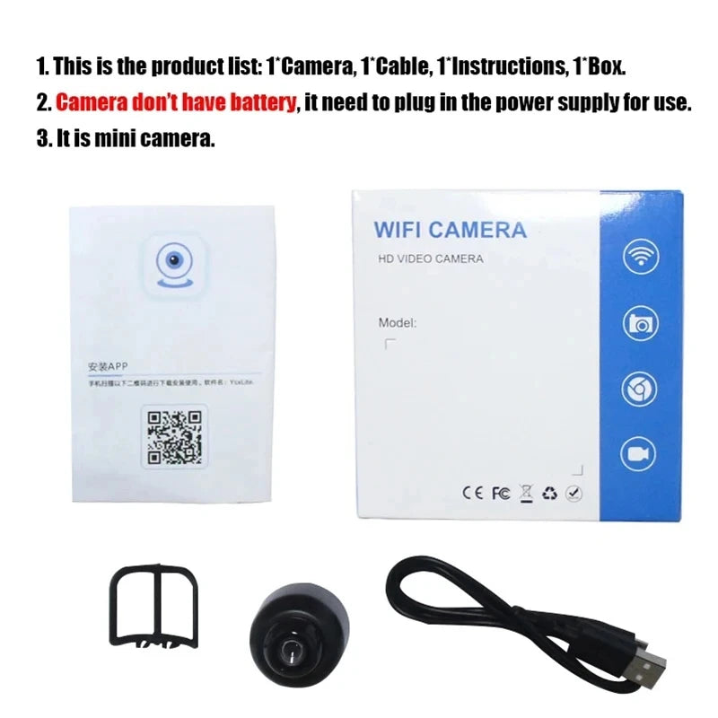 1080P HD Mini Camera WiFi Wireless HD Night Vision For Kids Monitoring
