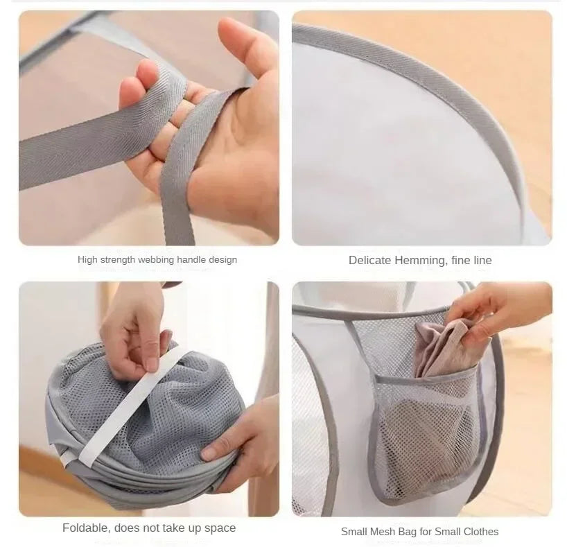 Pop-Up Mesh Laundry Hamper