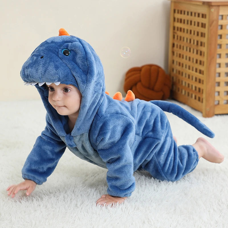 Cartoon Flannel Baby Rompers