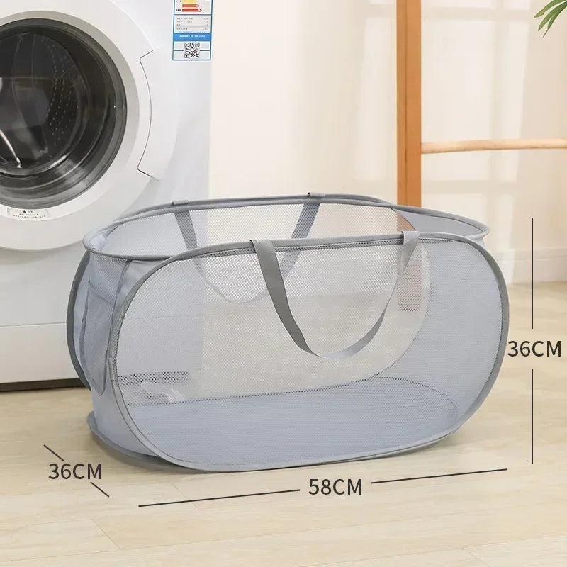 Pop-Up Mesh Laundry Hamper