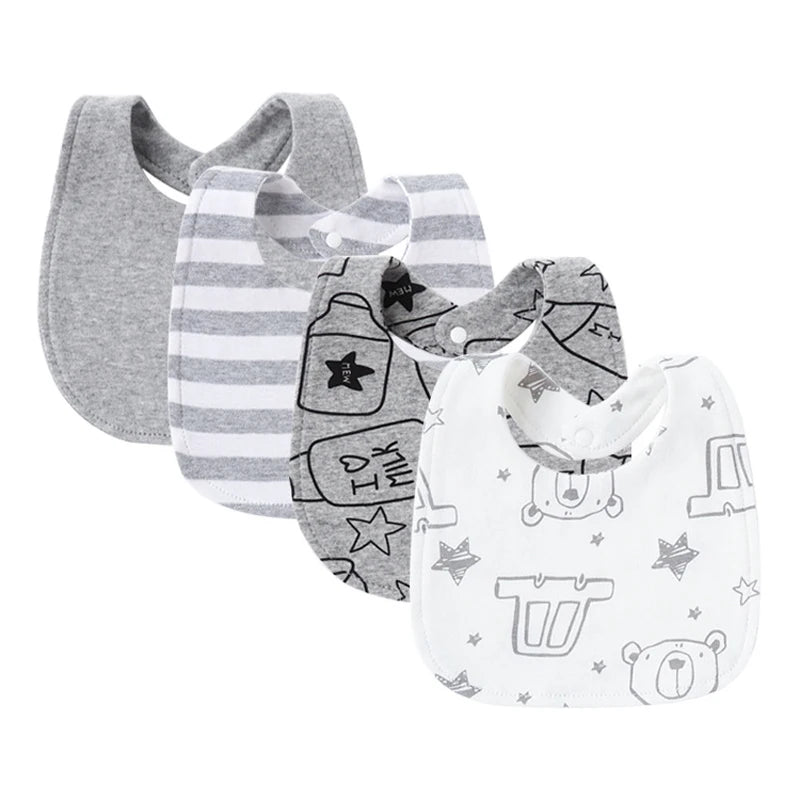 4Pcs Baby Bibs Burp