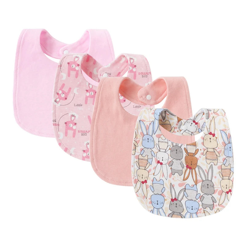 4Pcs Baby Bibs Burp
