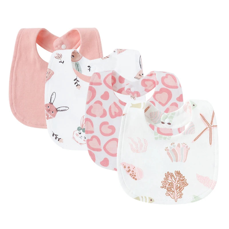 4Pcs Baby Bibs Burp