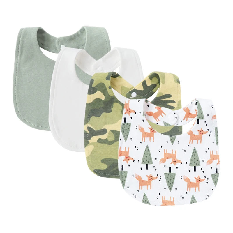4Pcs Baby Bibs Burp