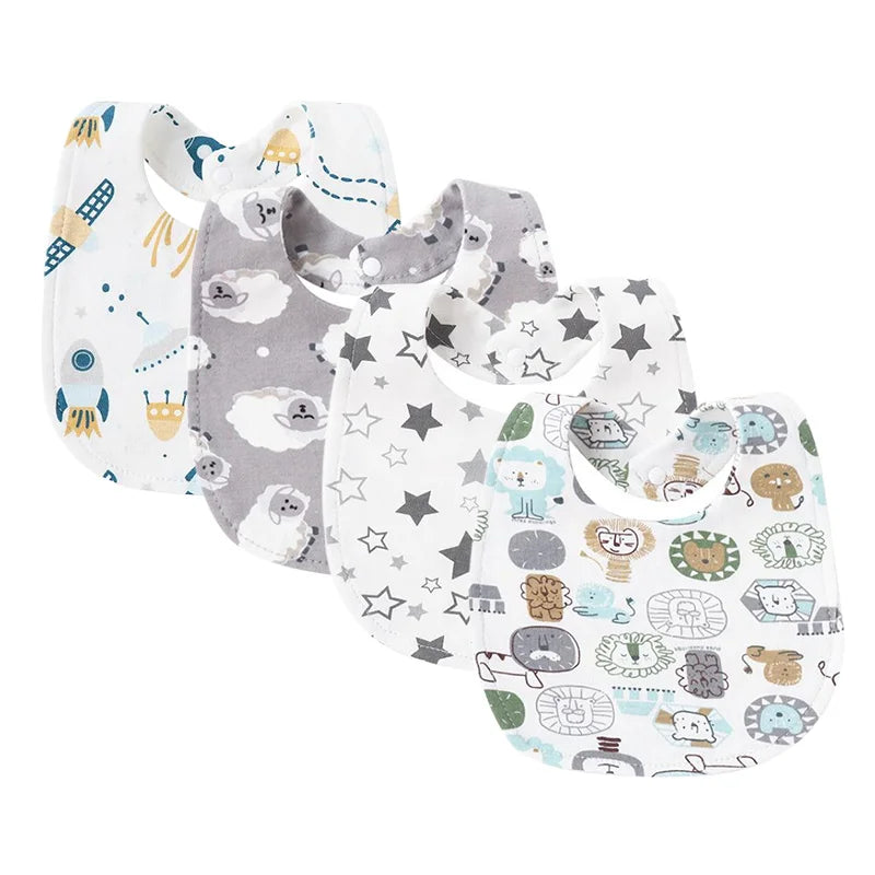 4Pcs Baby Bibs Burp