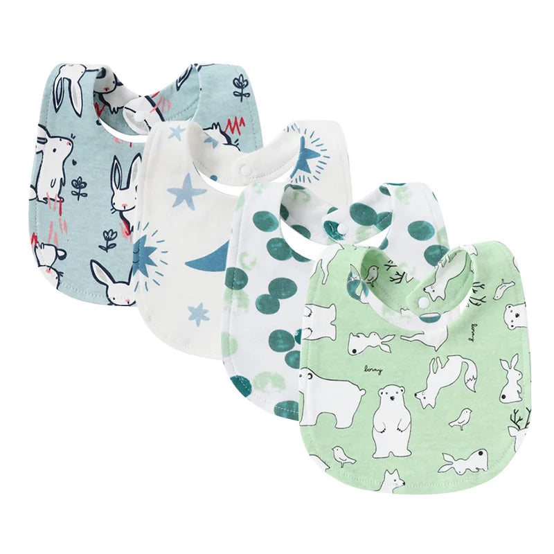4Pcs Baby Bibs Burp