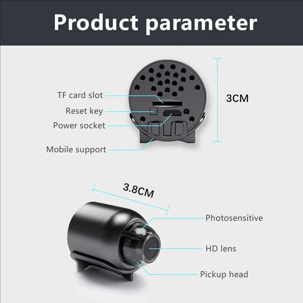 1080P HD Mini Camera WiFi Wireless HD Night Vision For Kids Monitoring