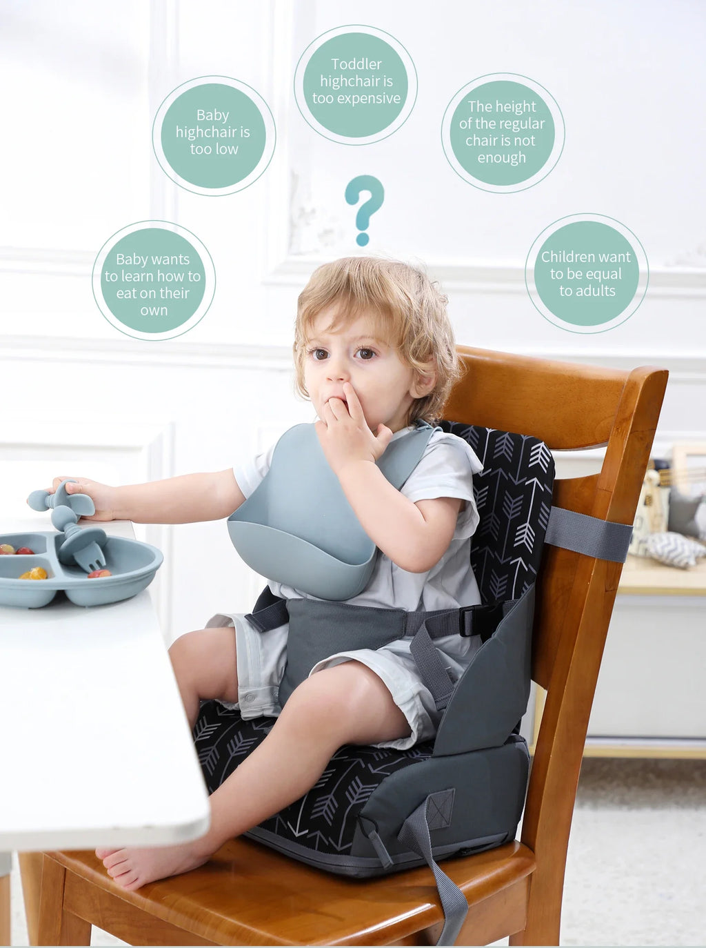 Portable Anti-Slip Lift High Chair Booster