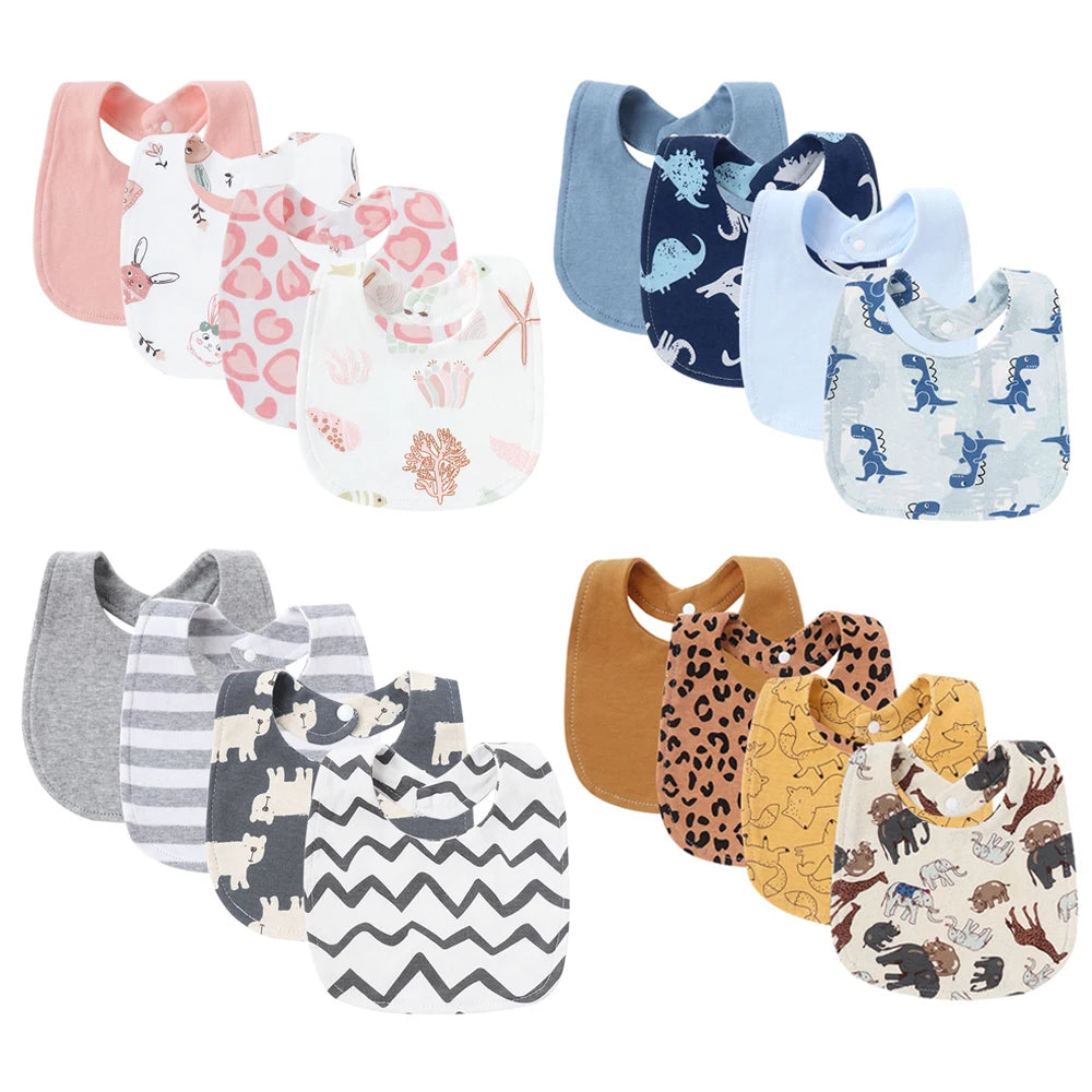 4Pcs Baby Bibs Burp